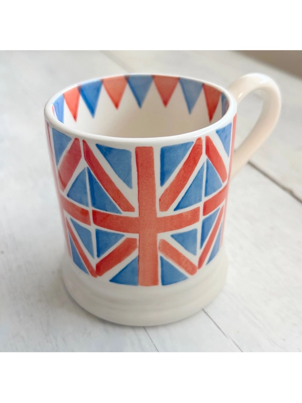 Emma Bridgewater Ceramics Union Jack Flag Coffee Mug Tea Cup Half-Pint Red Blue
